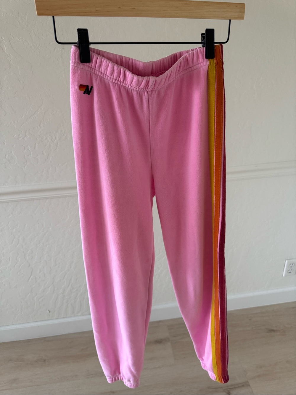 GUC- Aviator Nation jogger sweatpants 5 stripe pink Sz 14